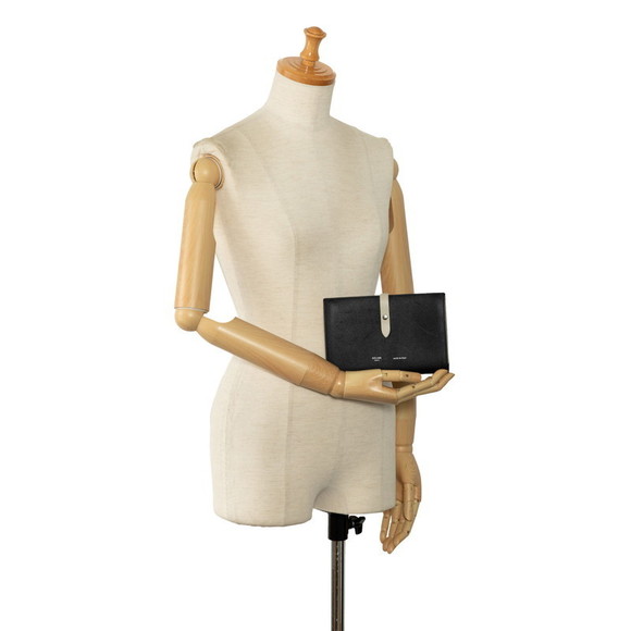 CELINE Medium Multi-Function Bifold Wallet Black Gray Leather - Picture 16 of 16